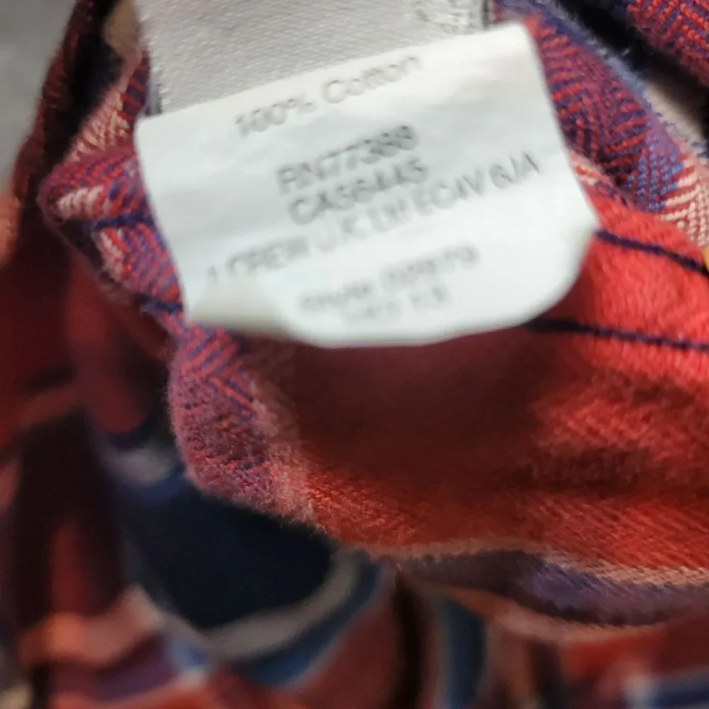 J. Crew Shirt Men Large Blue Red Plaid Sporting Goods Flannel Work Long Sleeve